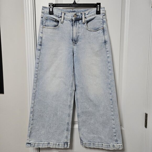 Gap Jeans Women's 2P (29x23.5) Hi-Rise Stride Ankle Blue Wide Leg Light Wash GUC - Picture 1 of 7